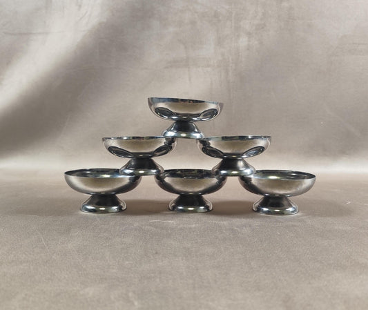 Lot de 6 coupes à glace en inox 18/10 Made in France Vintage 1980