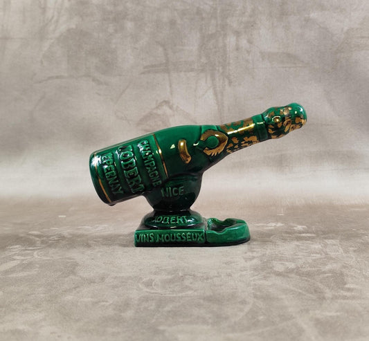 Cendrier Publicitaire en forme de bouteille Champagne Jobert Made in France Vintage 1970