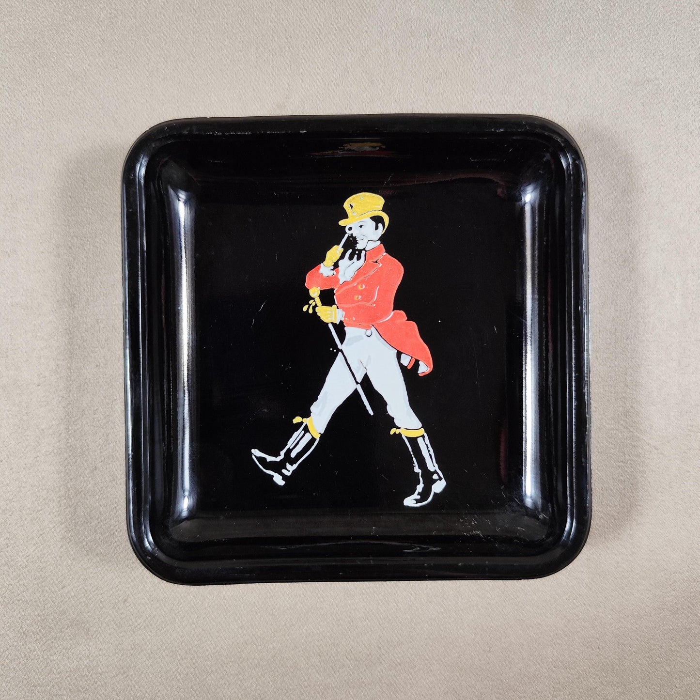 Cendrier Publicitaire Johnnie Walker en verre Made in France Vintage 1970