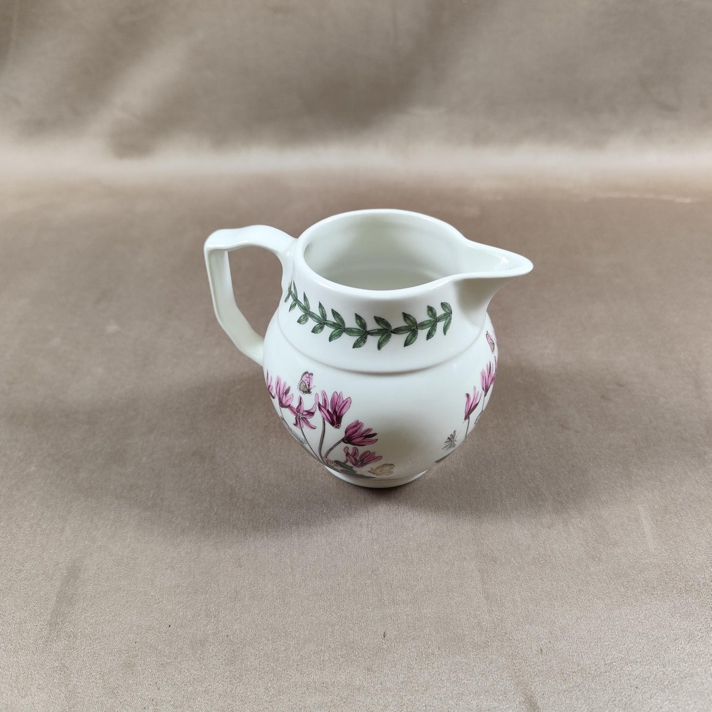 Pichet pot à lait Portmeiron The Botanic Garden en faience blanche Made in England Vintage 1970