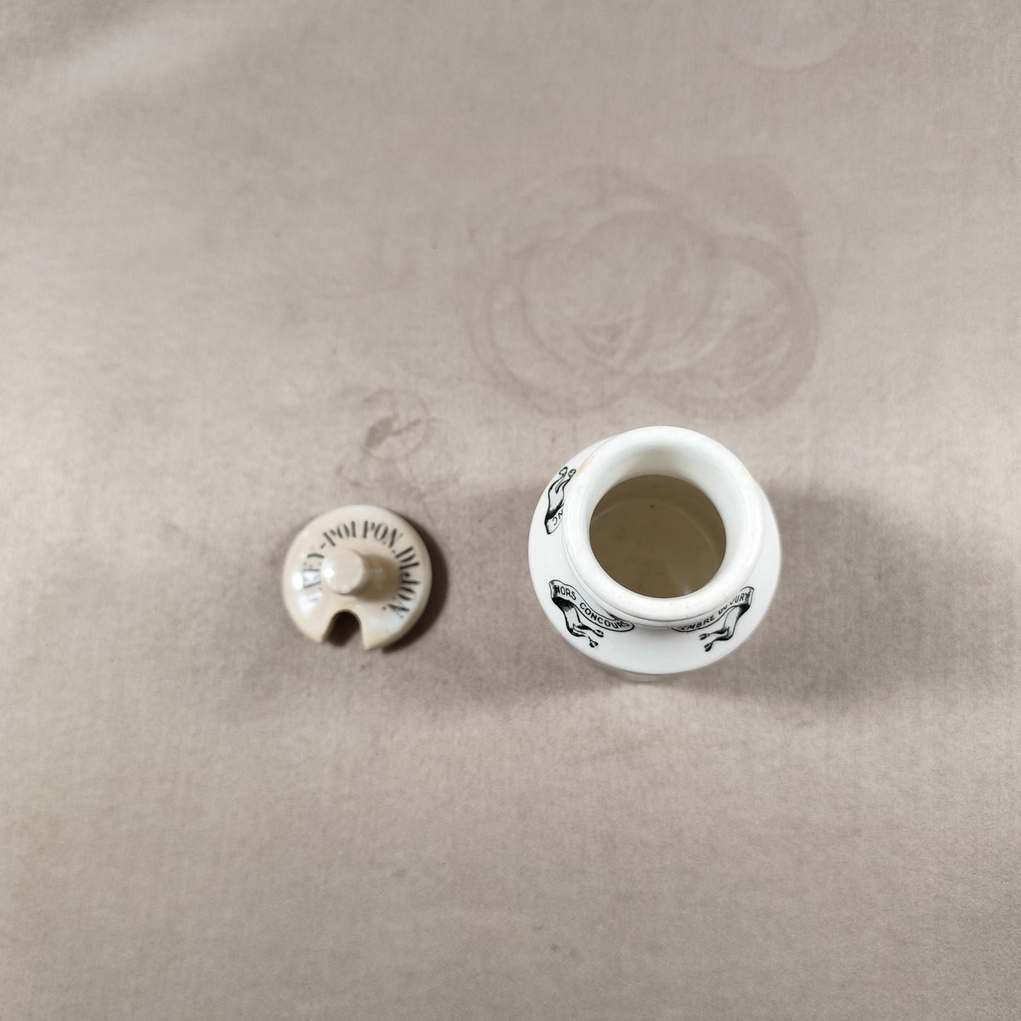 RARE Moutardier ancien en grès Moutarde Grey-Poupon à Dijon Creil et Montereau Made in France 1900