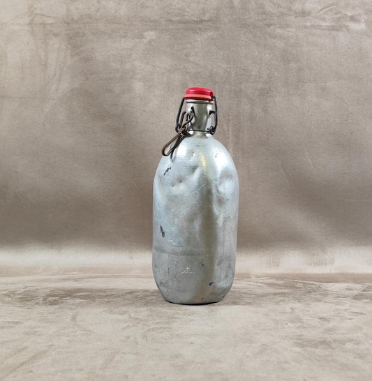 Gourde avec bouchon mécanique en aluminium Made in France Vintage 1960