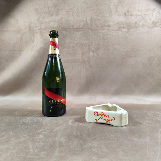 Cendrier Publicitaire Champagne MUMM Cordon Rouge en Porcelaine de Limoges par Bernardaud Made in France Vintage 1970