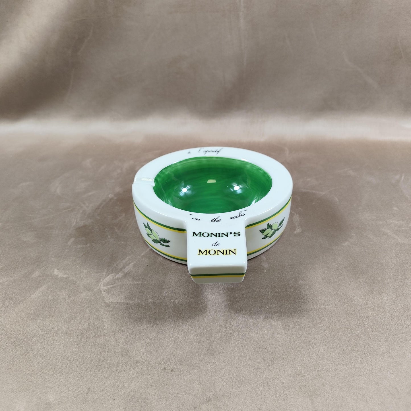 Cendrier XXL Publicitaire Monin en Porcelaine de France Made in France Vintage 1970