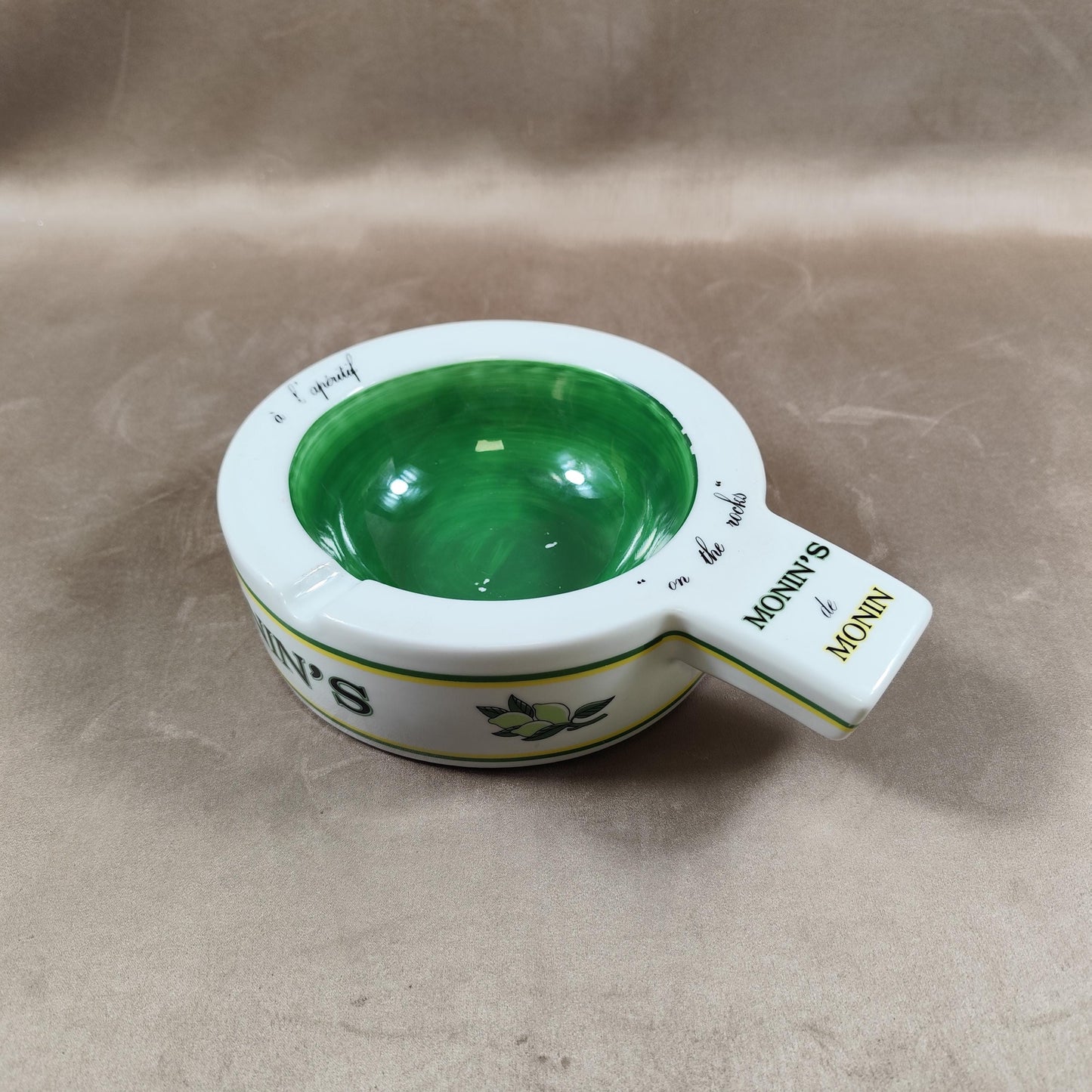 Cendrier XXL Publicitaire Monin en Porcelaine de France Made in France Vintage 1970