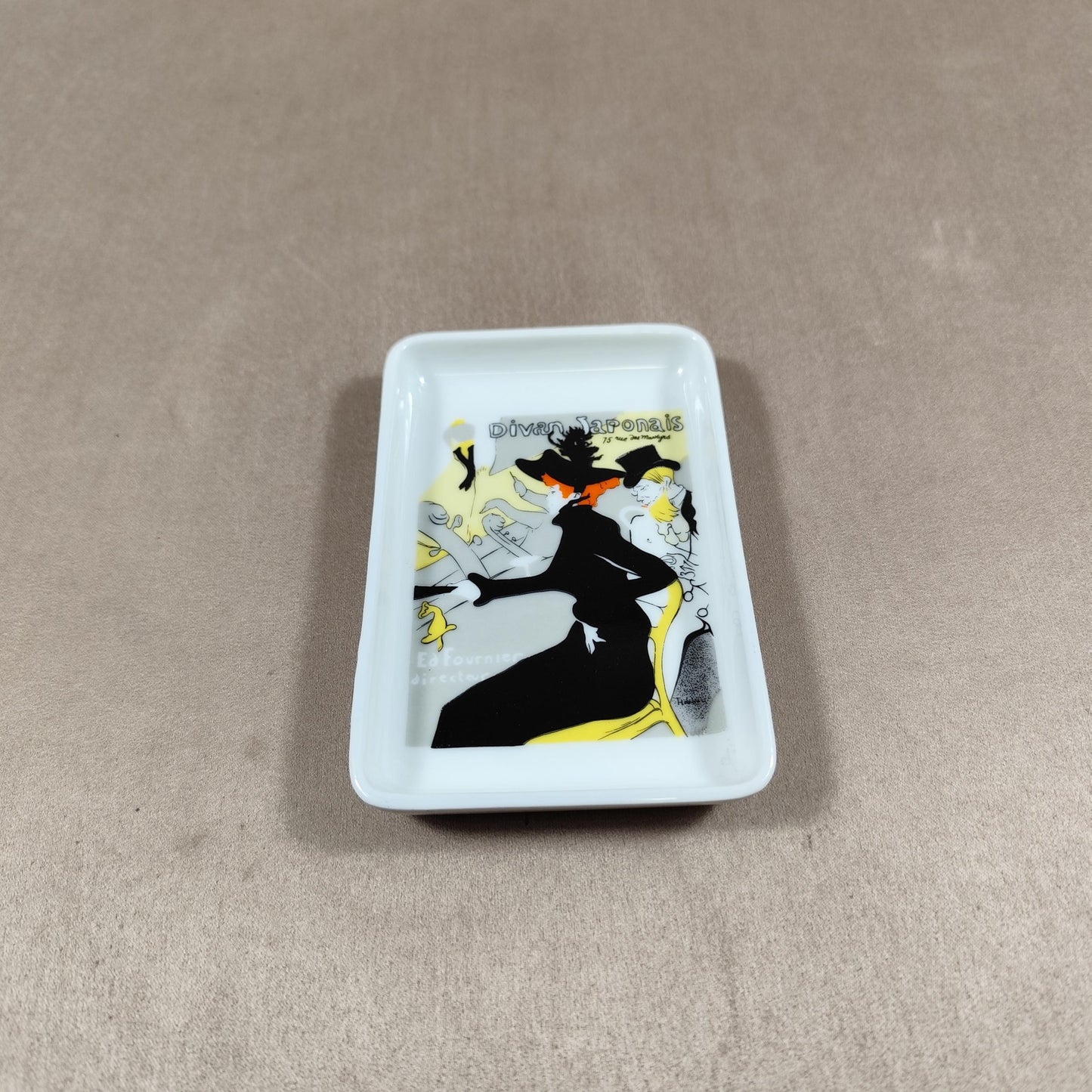 Cendrier Publicitaire Divan Japonais de Toulouse Lautrec par Porcelaines Florence Limoges Made in France Vintage 1970