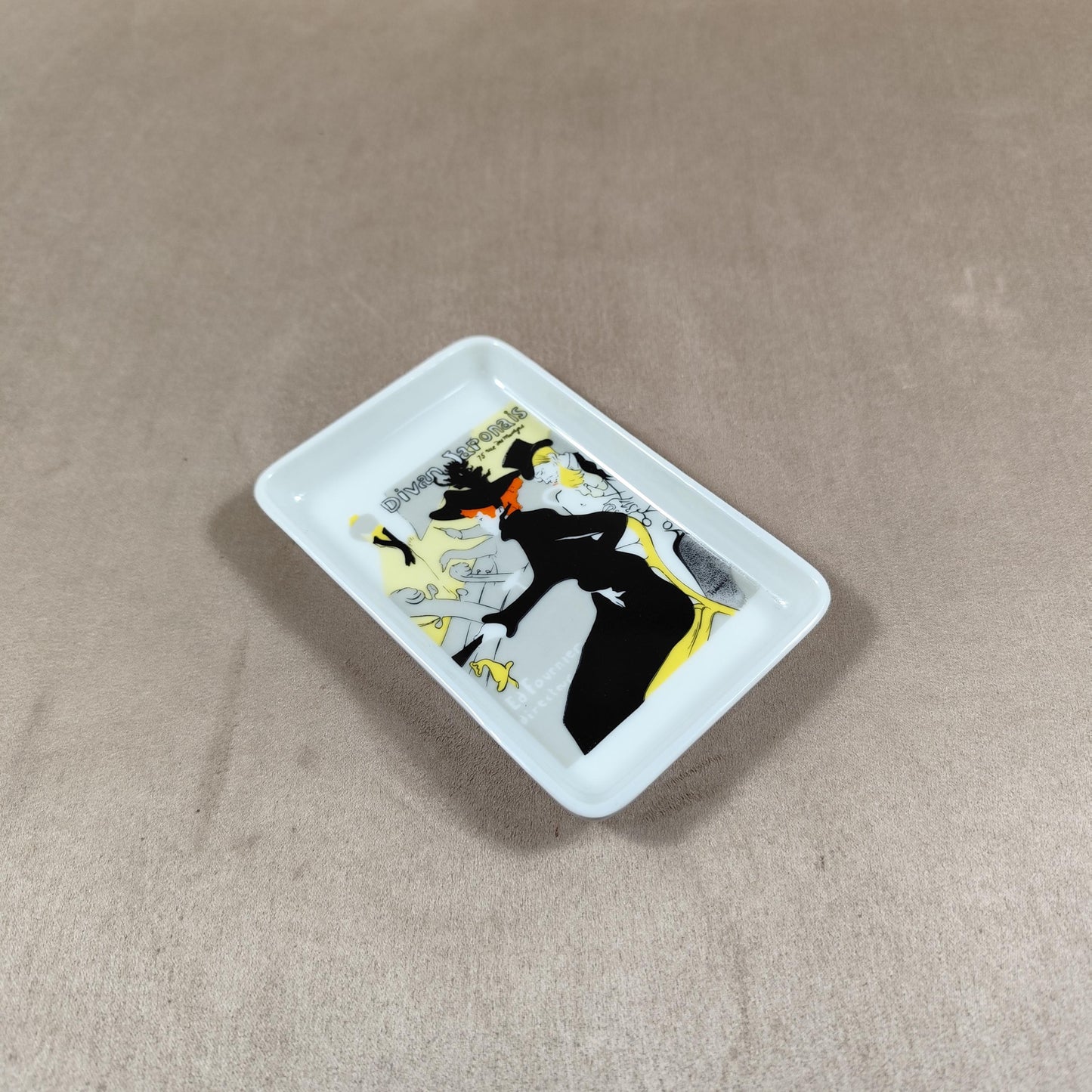 Cendrier Publicitaire Divan Japonais de Toulouse Lautrec par Porcelaines Florence Limoges Made in France Vintage 1970