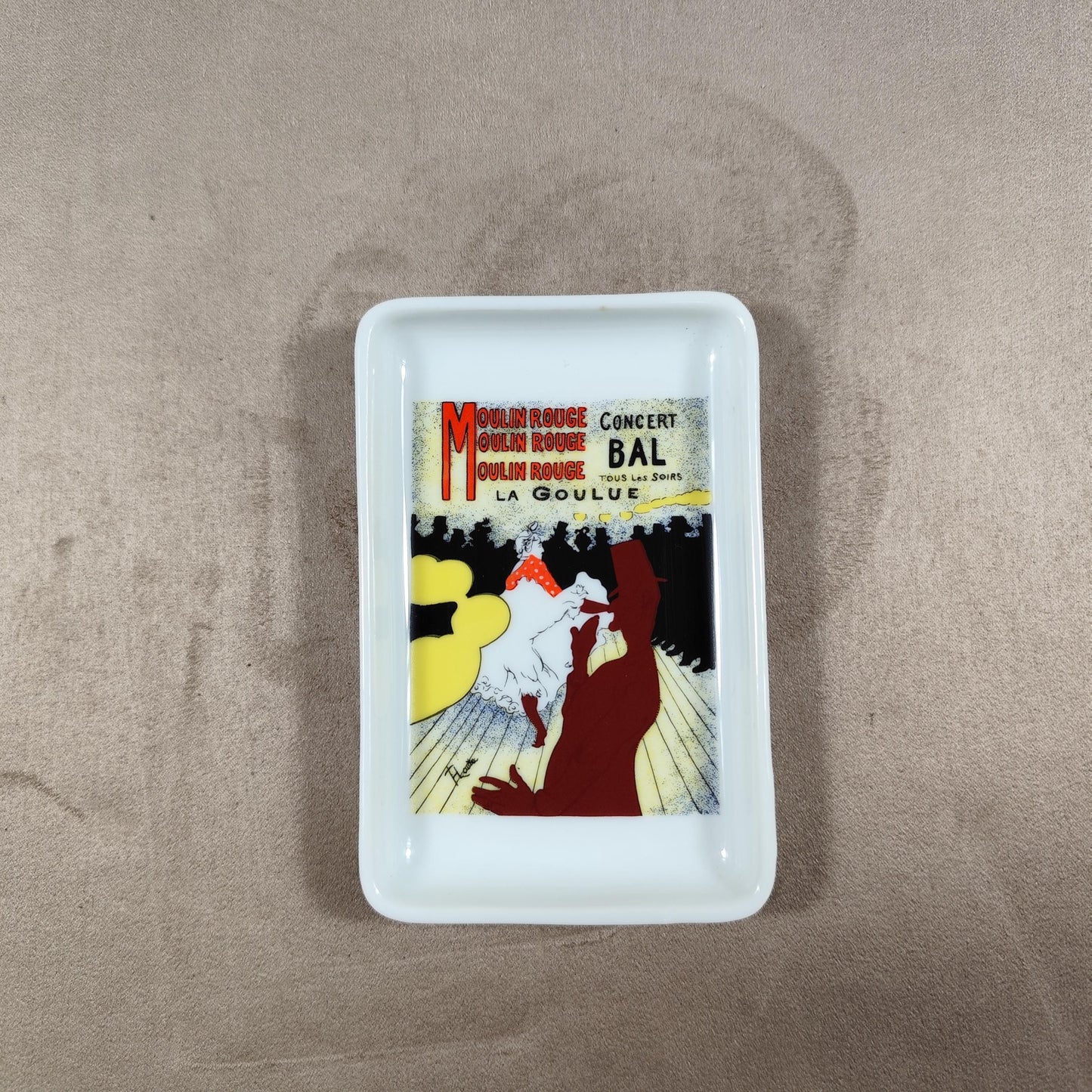 Cendrier Publicitaire Moulin Rouge la Goulue de Toulouse Lautrec par Porcelaines Florence Limoges Made in France Vintage 1970