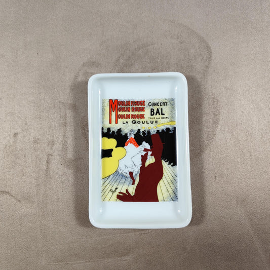 Cendrier Publicitaire Moulin Rouge la Goulue de Toulouse Lautrec par Porcelaines Florence Limoges Made in France Vintage 1970