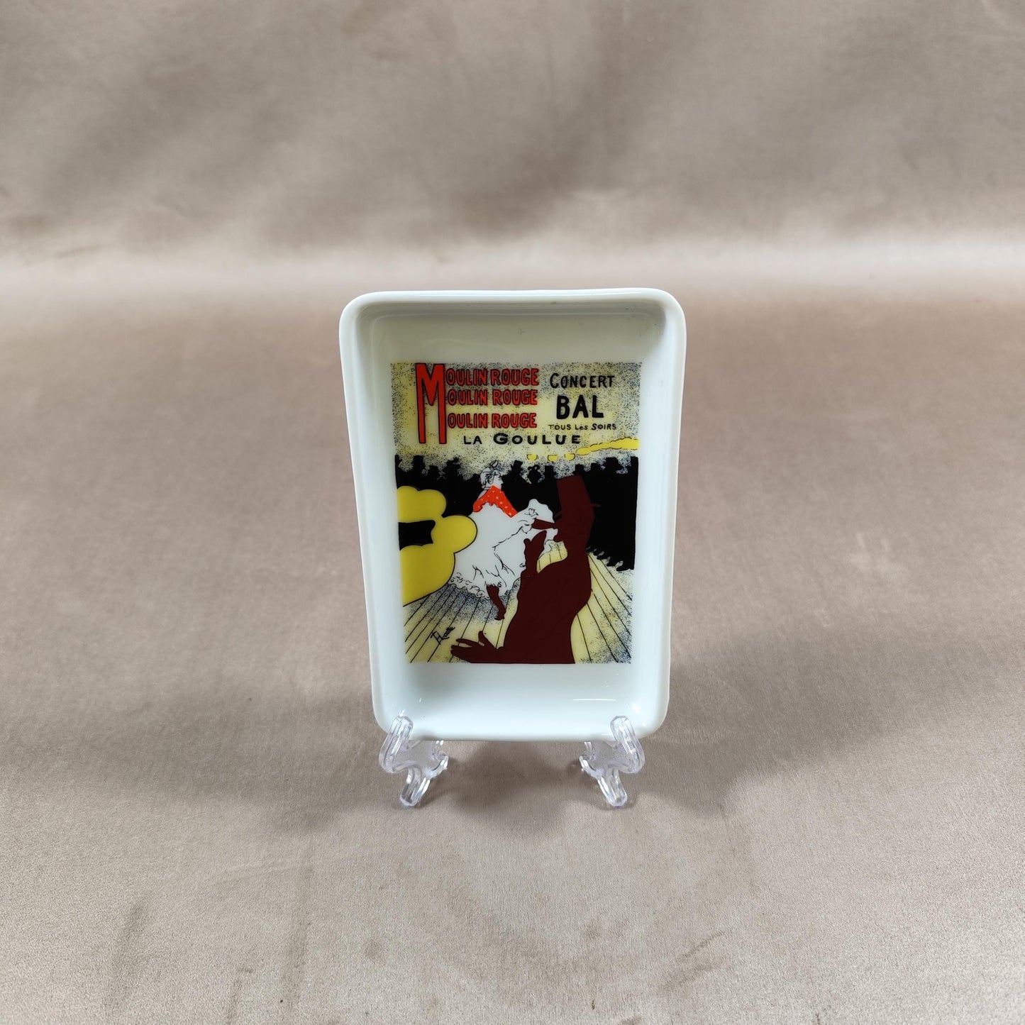 Cendrier Publicitaire Moulin Rouge la Goulue de Toulouse Lautrec par Porcelaines Florence Limoges Made in France Vintage 1970