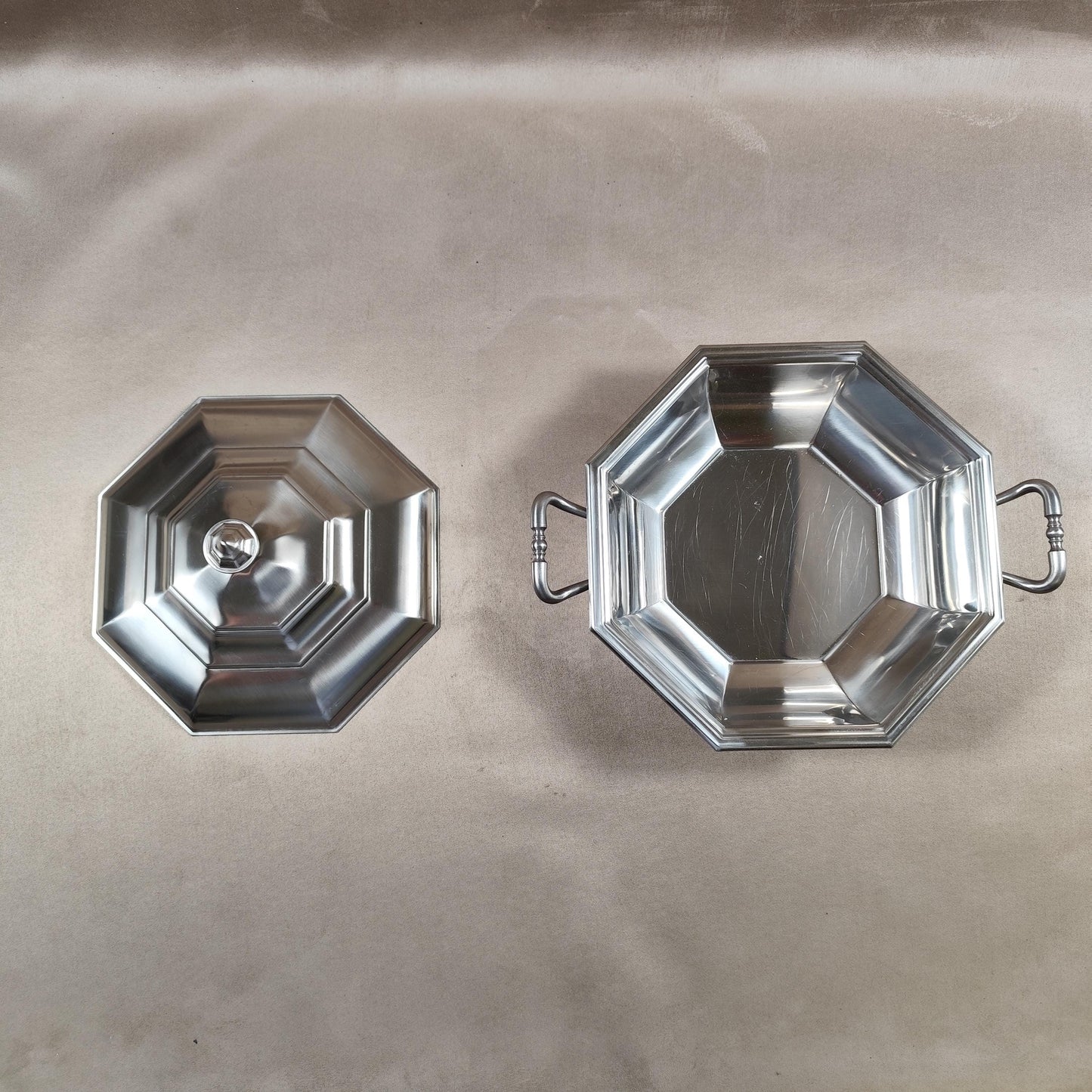 Soupière en acier inoxydable Jean Couzon Made in France Vintage 1970