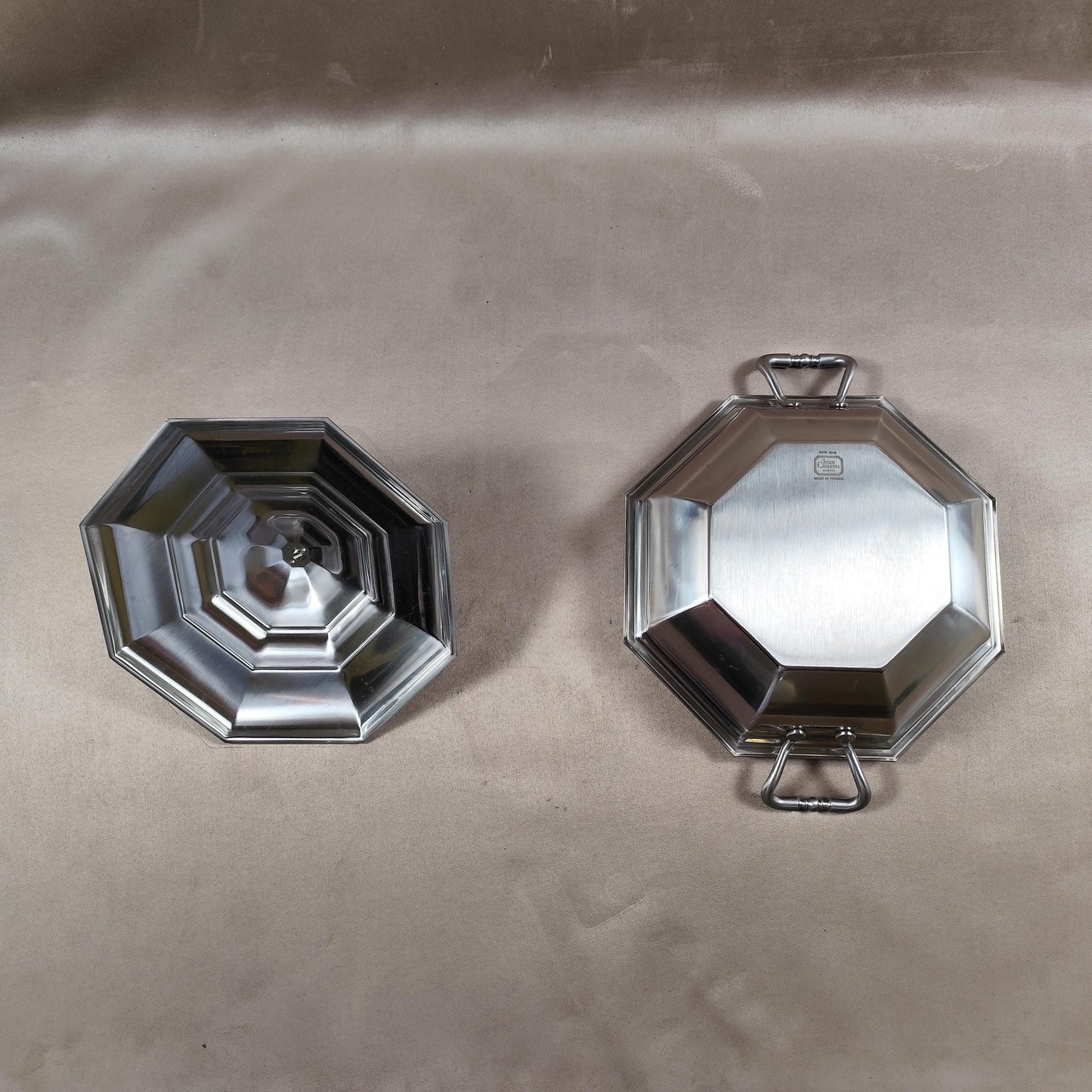 Soupière en acier inoxydable Jean Couzon Made in France Vintage 1970