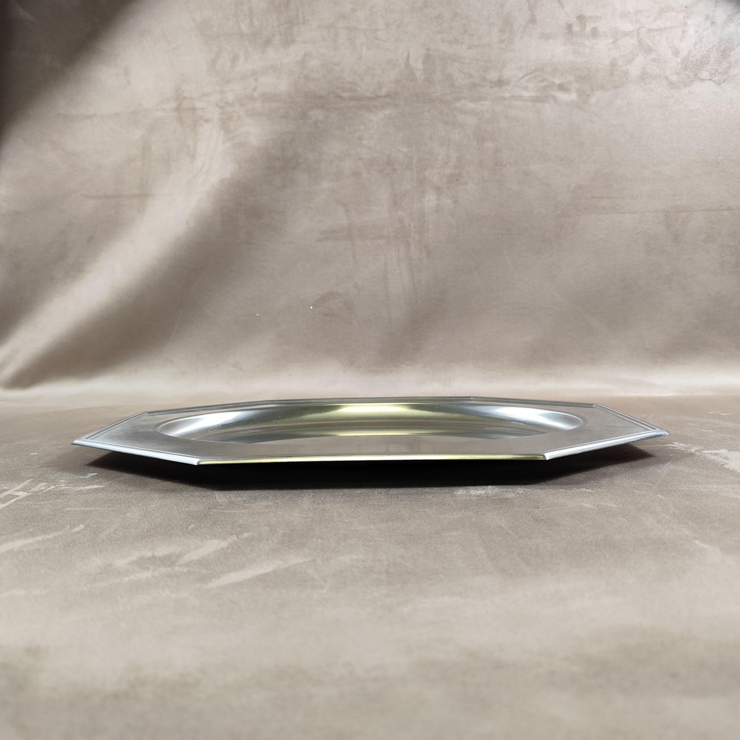 Plateau de service en acier inoxydable Jean Couzon Made in France Vintage 1970