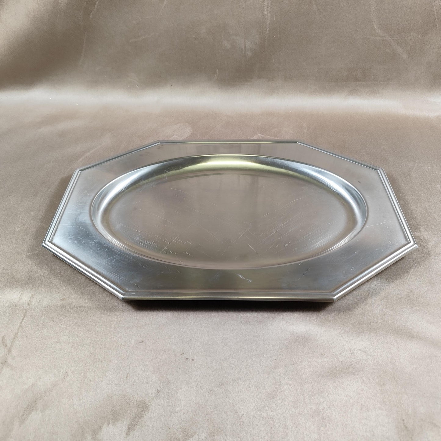 Plateau de service en acier inoxydable Jean Couzon Made in France Vintage 1970