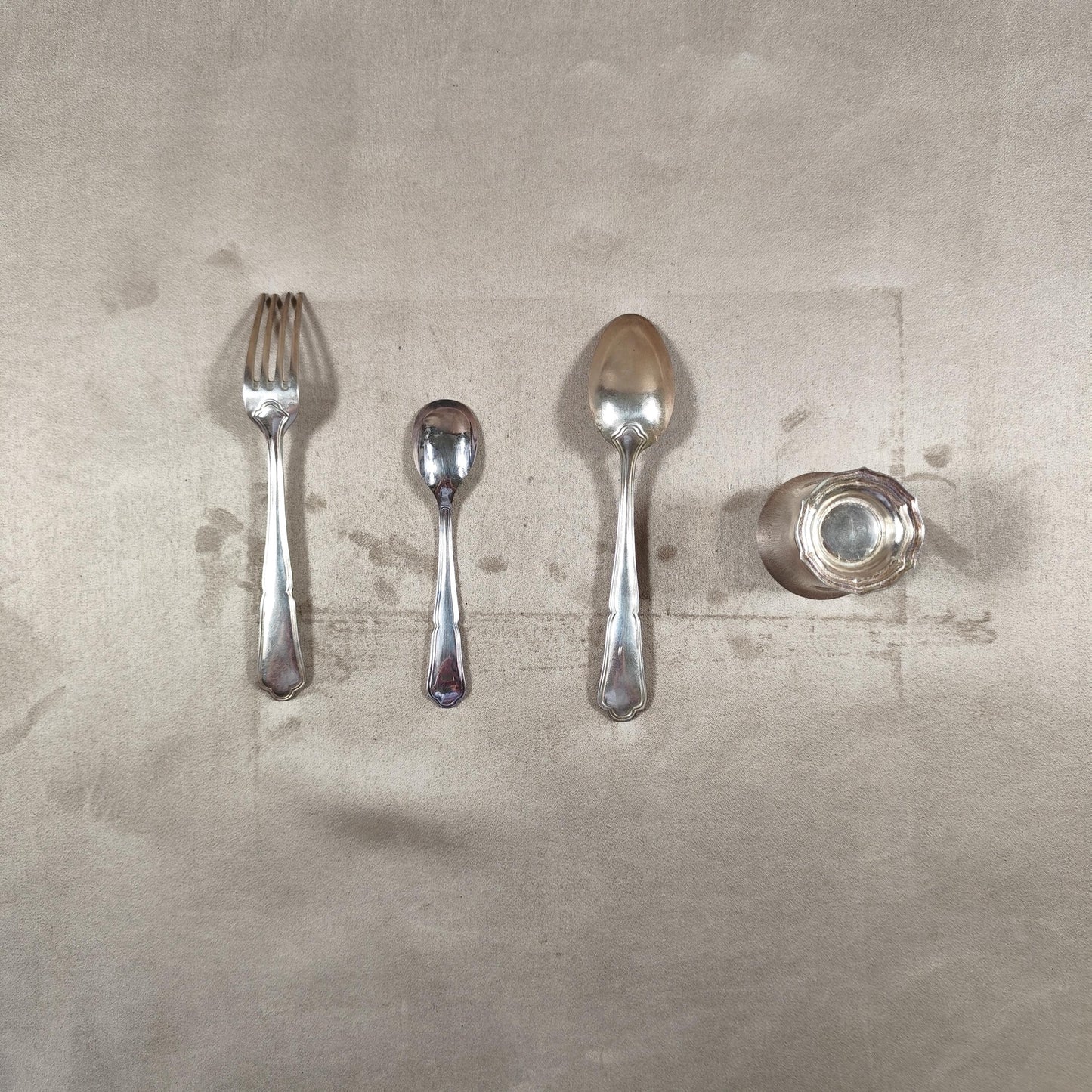 Ecrin Timbale de baptêmes en métal argenté Made in France Vintage 1970