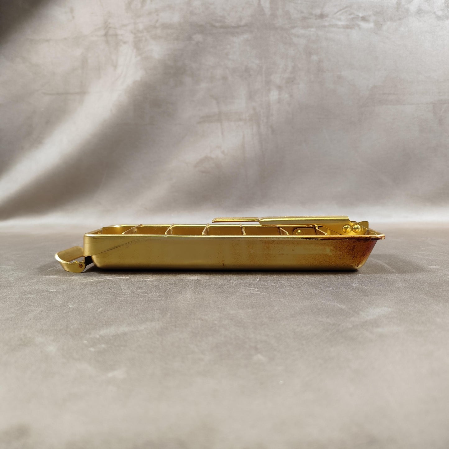 Bac à glaçons QUICKUBE en alu doré Made in France Vintage 1970