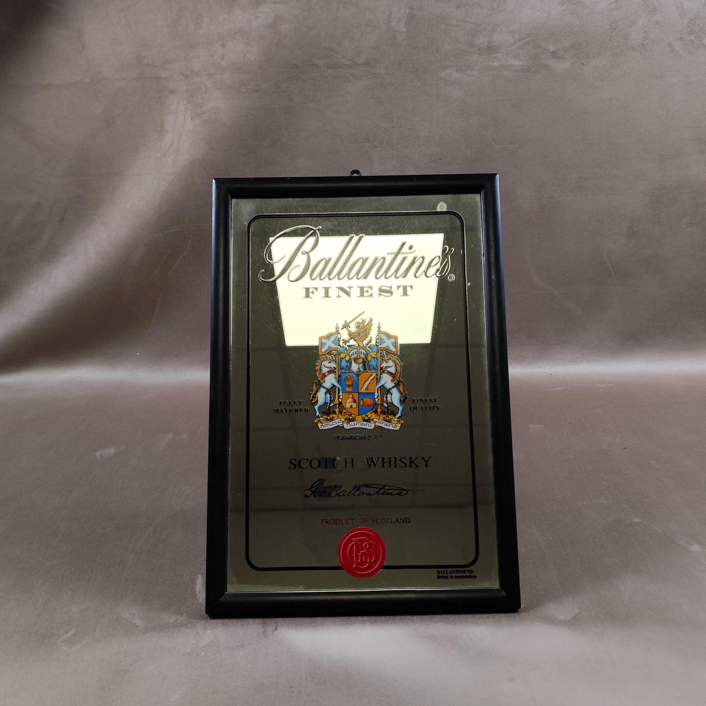 Miroir Publicitaire Whisky Ballantine's Made in France Vintage 1970