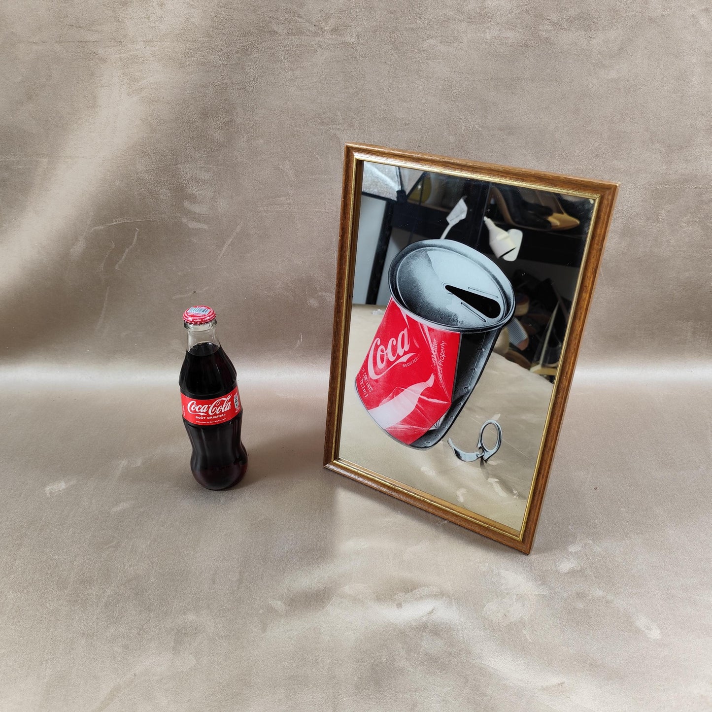 Miroir Publicitaire Coca Cola Made in France Vintage 1970