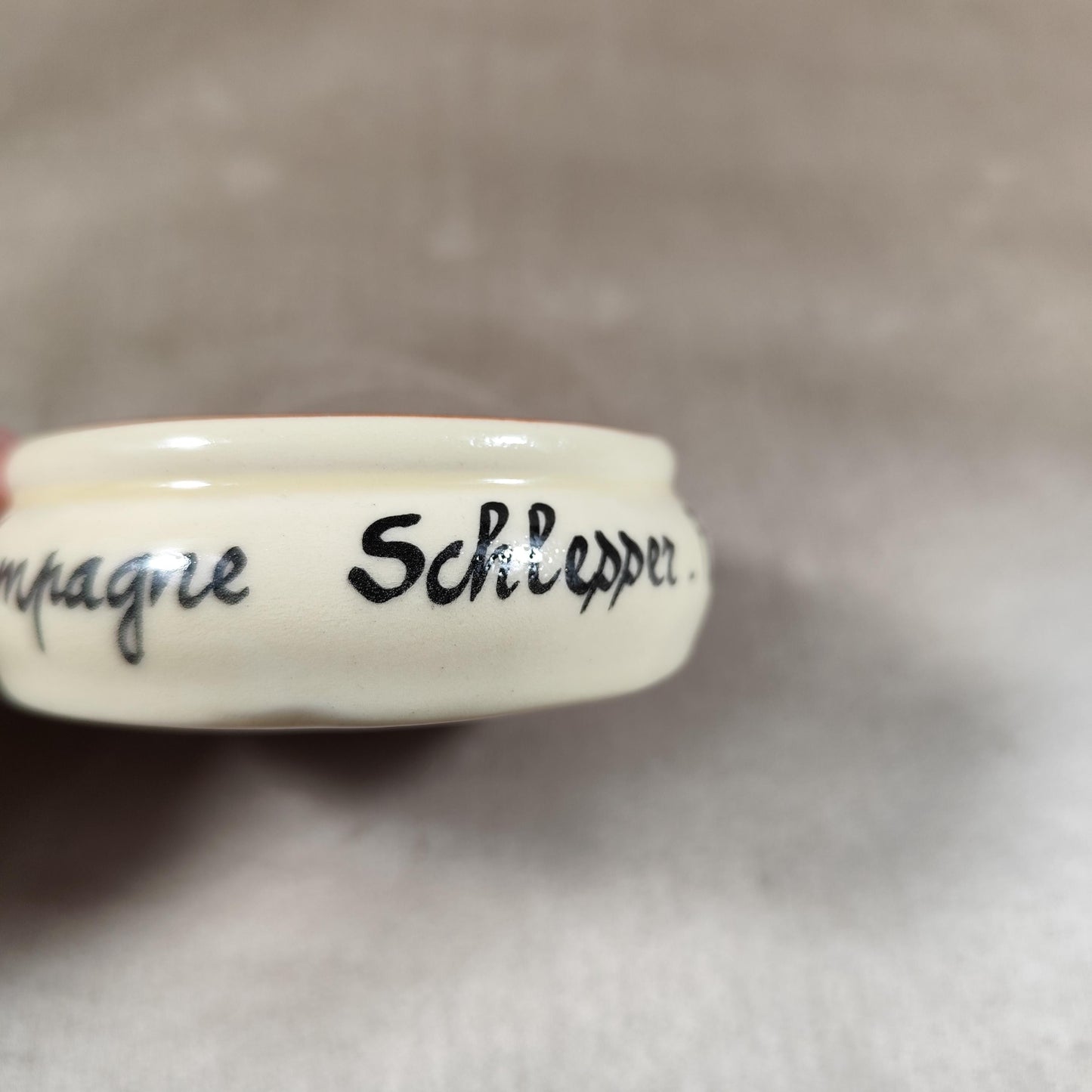 Caquelon décoratif Champagne Schlesser Fahrner Avize Décor fait main Made in France 1970