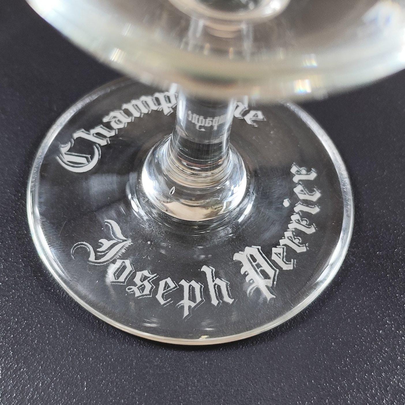 Lot de 2 Flûtes Champagne Joseph Perrier en verre Made in France Vintage 1970