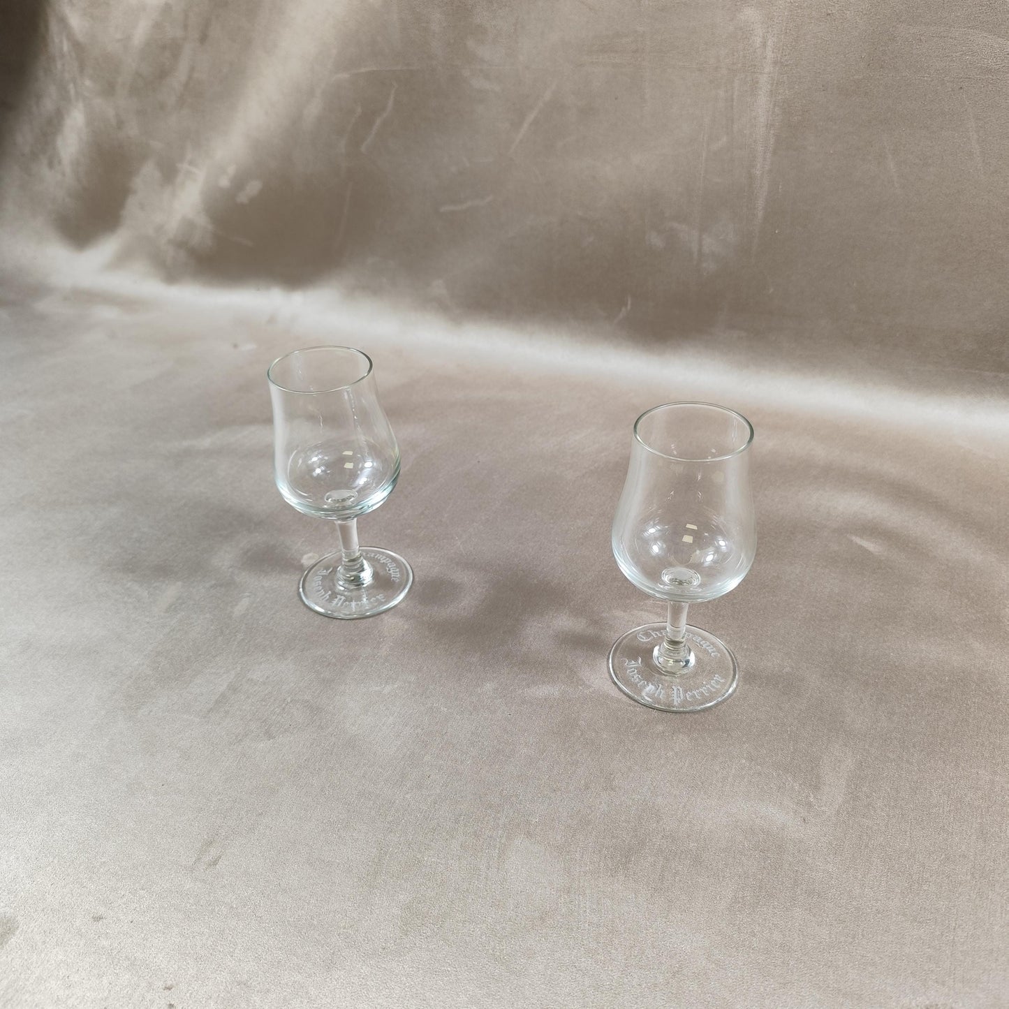 Lot de 2 Flûtes Champagne Joseph Perrier en verre Made in France Vintage 1970