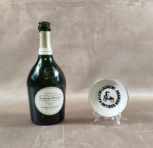 Cendrier Publicitaire Champagne Veuve Laurent Perrier Rallye Antibes en Porcelaine Made in France Vintage 1980