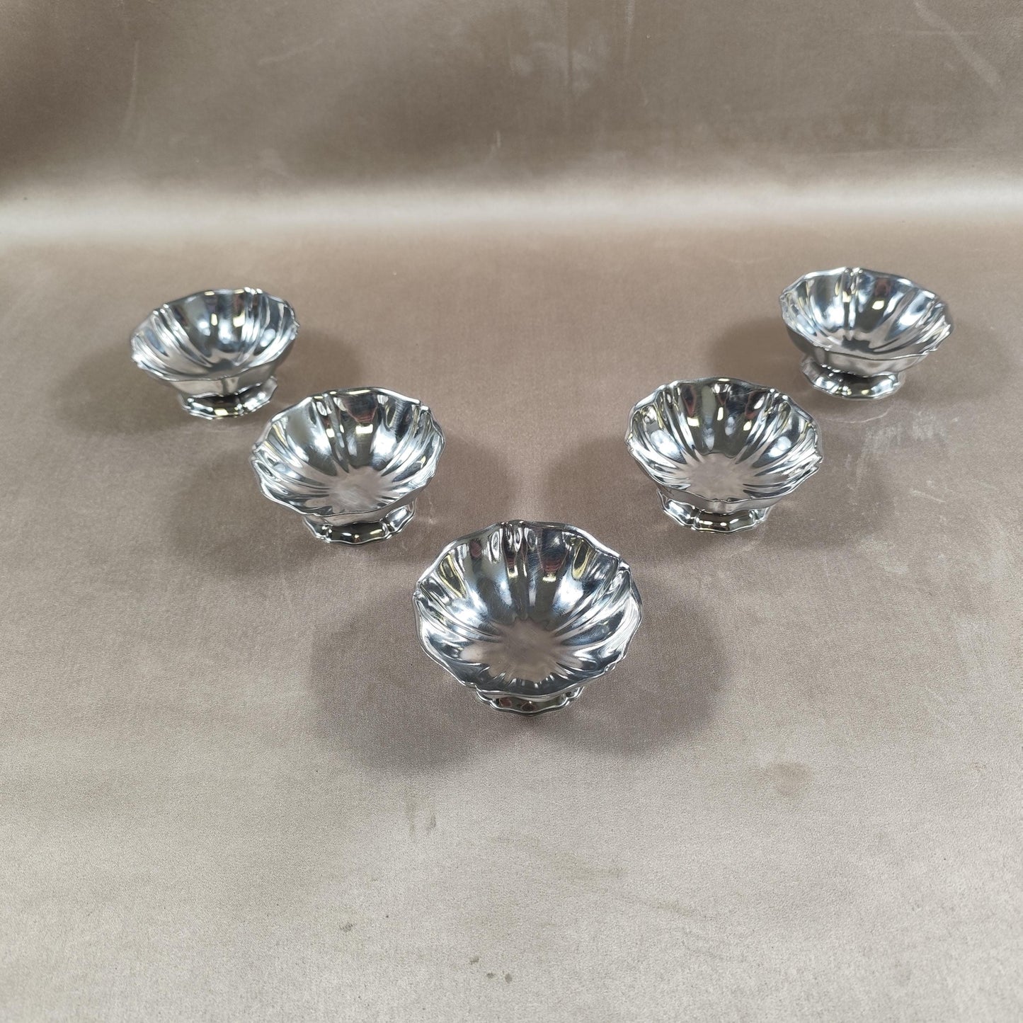 Lot de 5 coupes à glace en inox 18/10 Made in France Vintage 1970