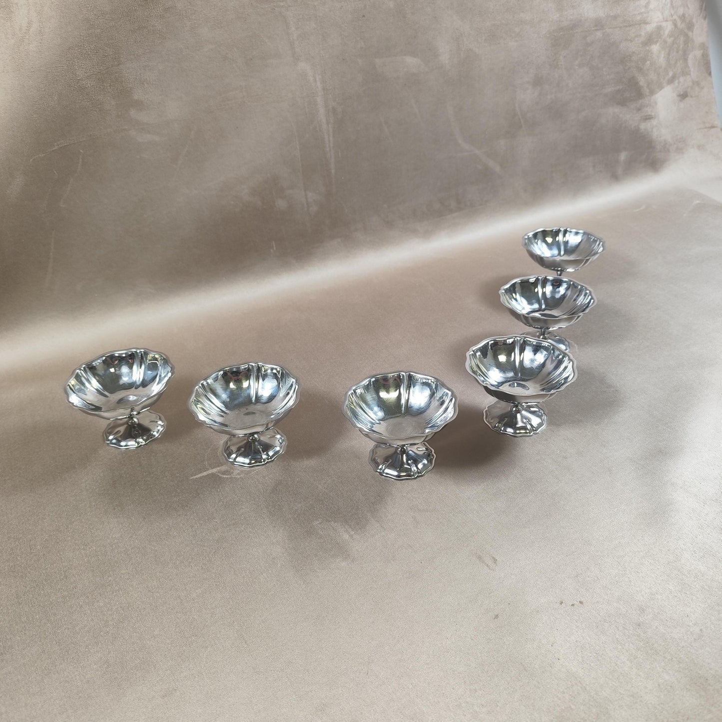 Lot de 6 coupes à glace en inox 18/10 Made in France Vintage 1970