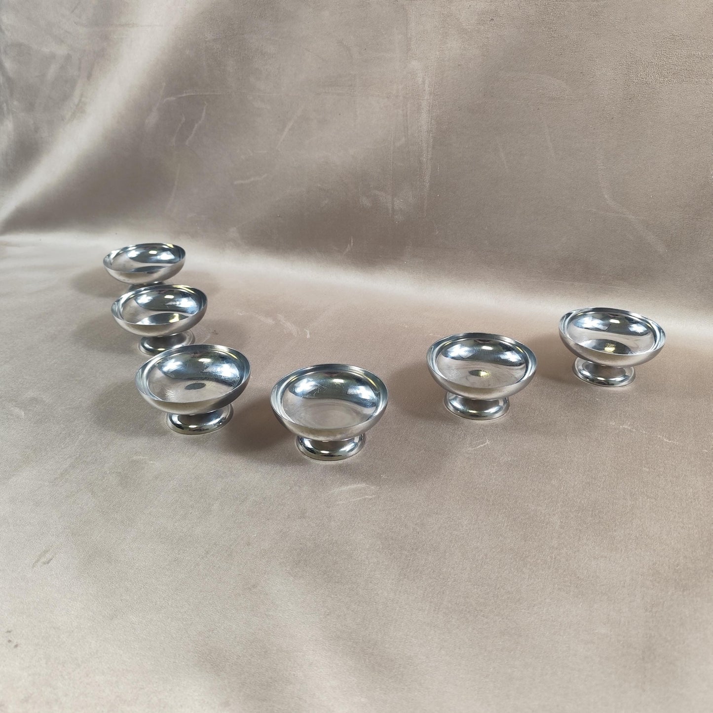 Lot de 6 coupes à glace en inox 18/10 Made in France Vintage 1980