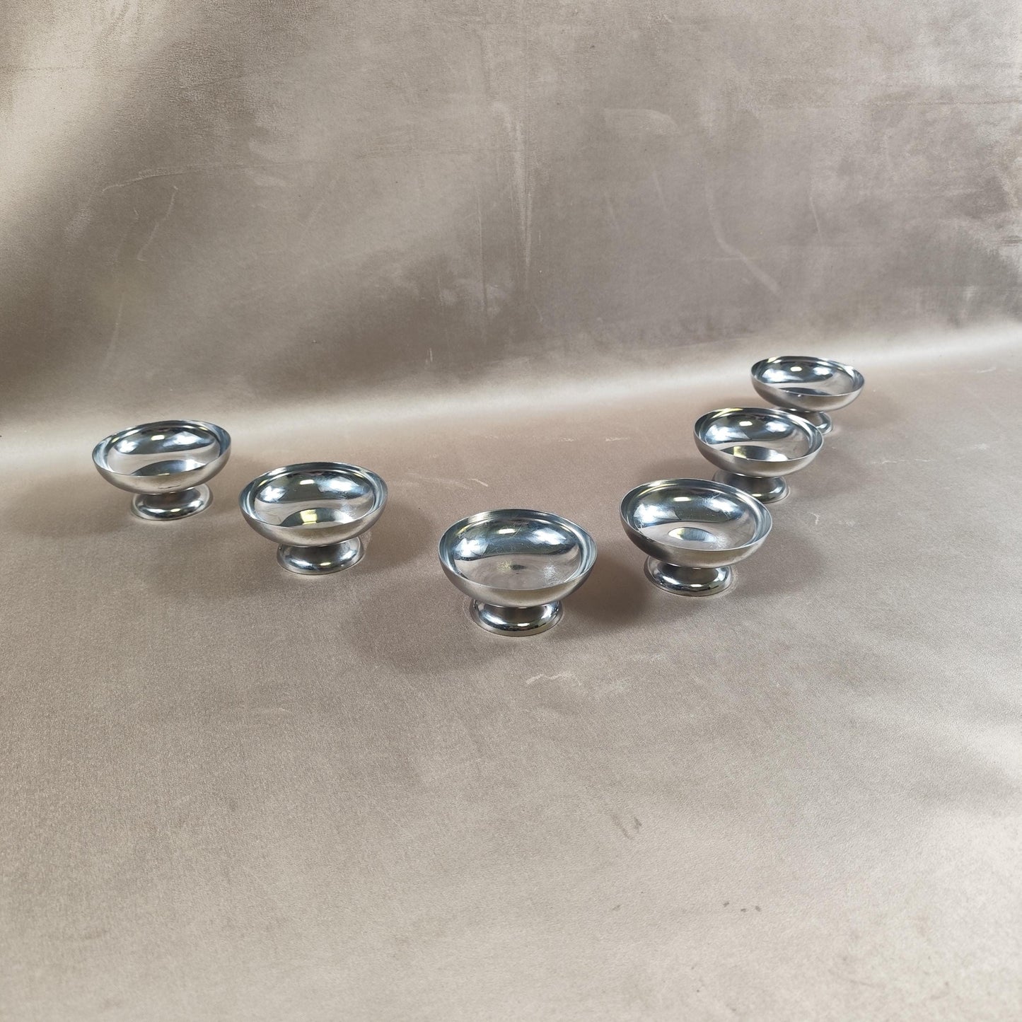 Lot de 6 coupes à glace en inox 18/10 Made in France Vintage 1980