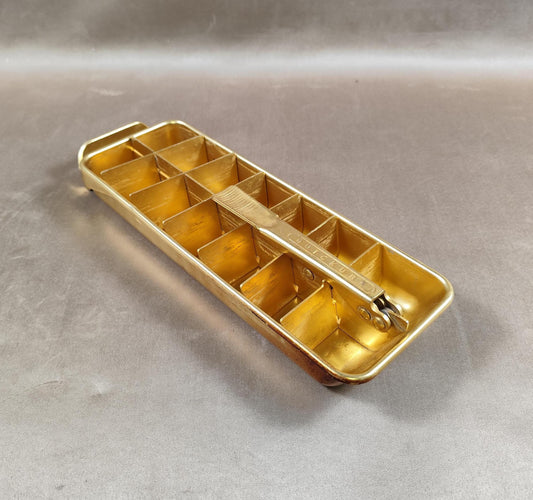 Bac à glaçons QUICKUBE en alu doré Made in France Vintage 1970