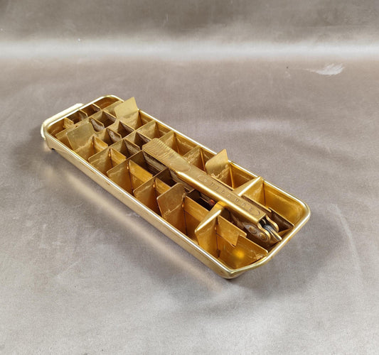 Bac à glaçons QUICKUBE en alu doré Made in France Vintage 1970