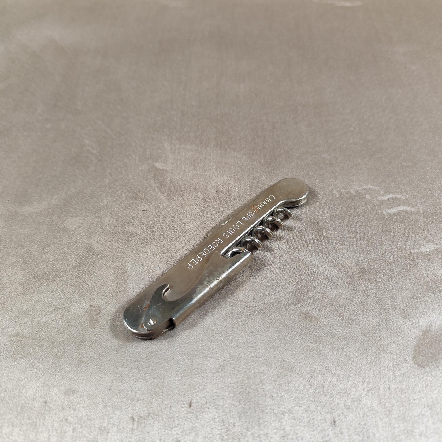 Décapsuleur, Tire-bouchon Champagne Louis Roederer en acier Made in France Vintage 1970