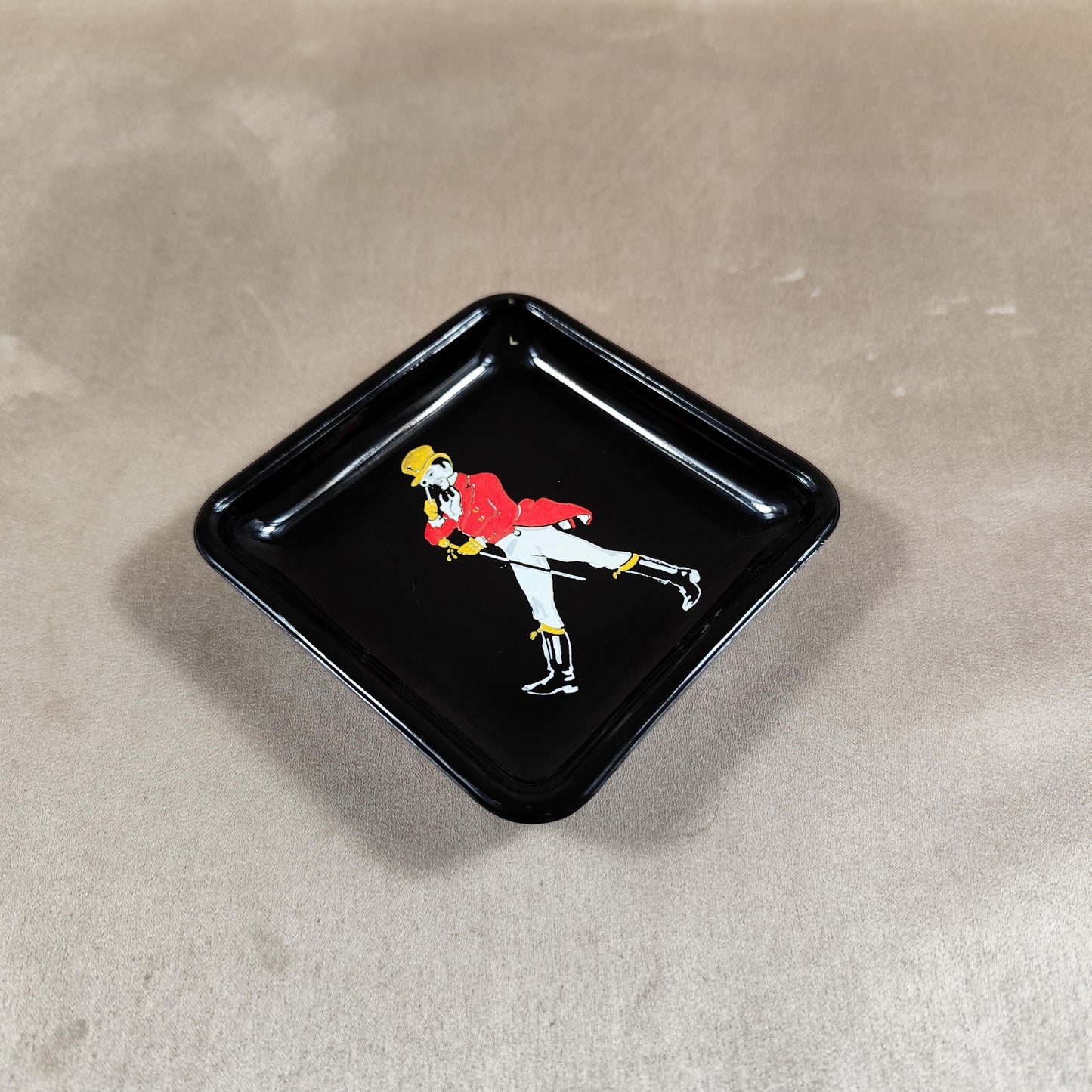 Cendrier Publicitaire Johnnie Walker en verre Made in France Vintage 1970