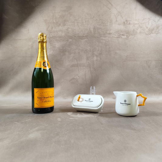 VERY RARE Service de table Champagne Veuve Clicquot Ponsardin en faïence Made in France Vintage 1980