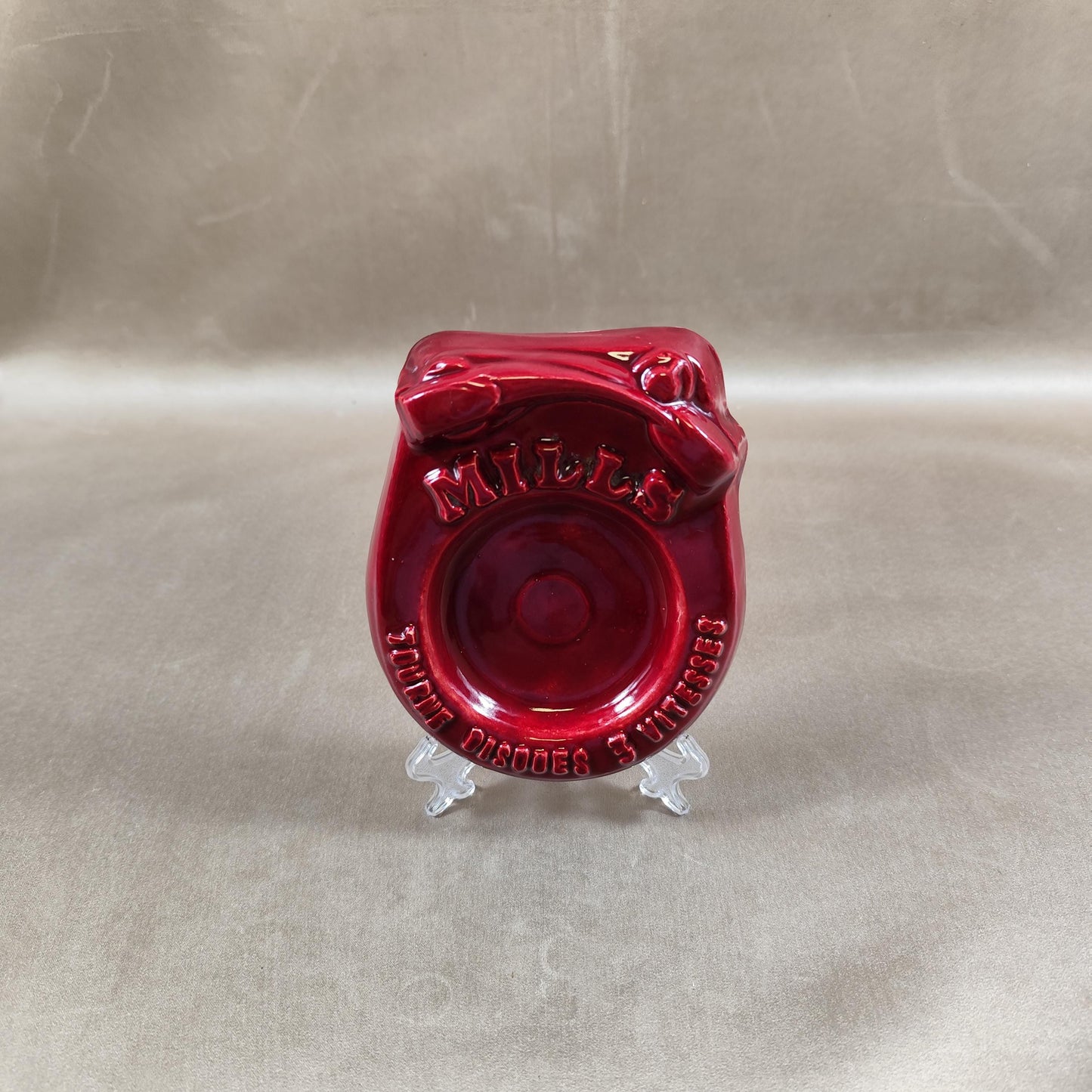 Cendrier en forme de tourne disque Mills Made in France Vintage 1980