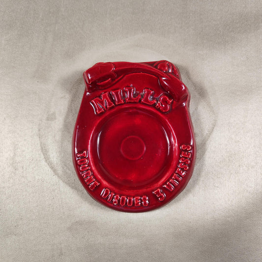 Cendrier en forme de tourne disque Mills Made in France Vintage 1980