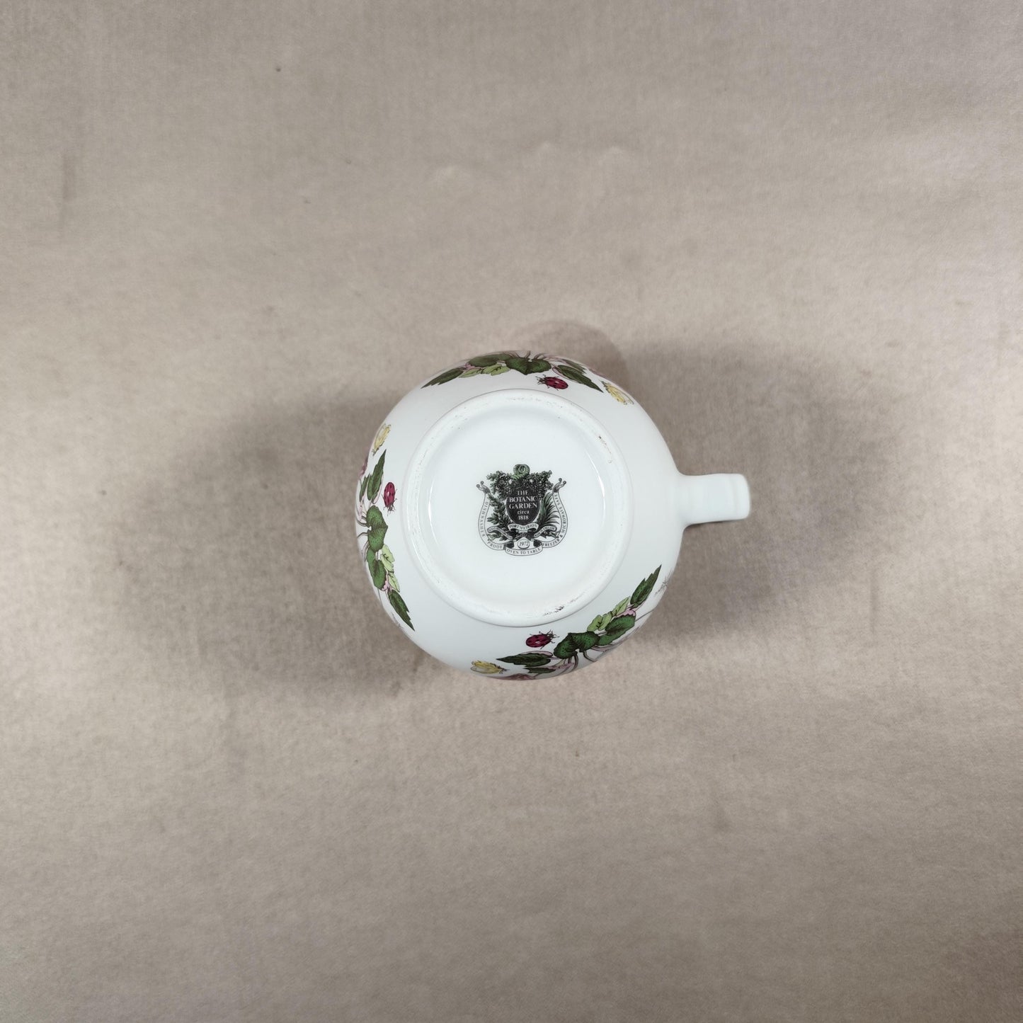 Pichet pot à lait Portmeiron The Botanic Garden en faience blanche Made in England Vintage 1970