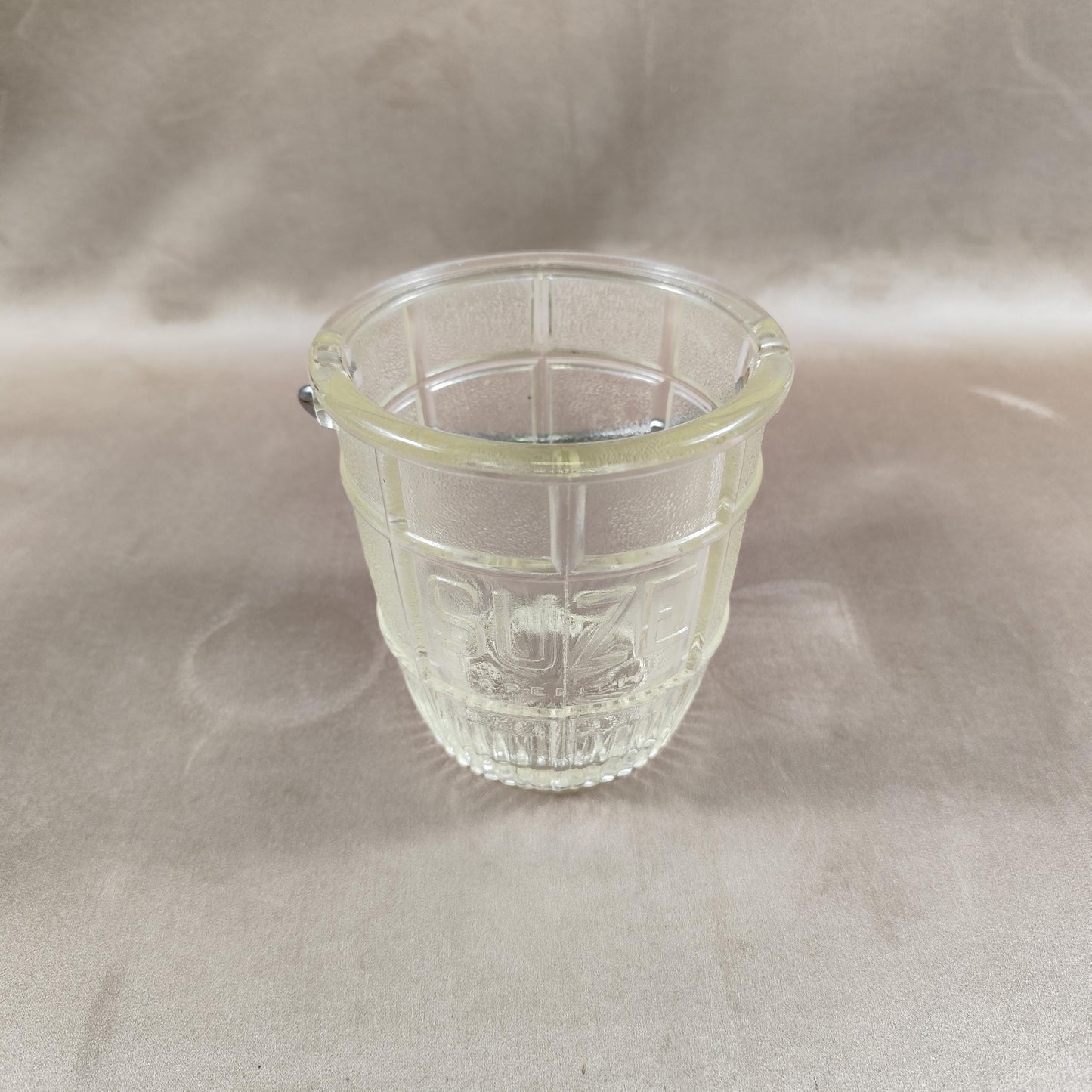 Seau à glaçons Suze en verre Made in France Vintage 1970