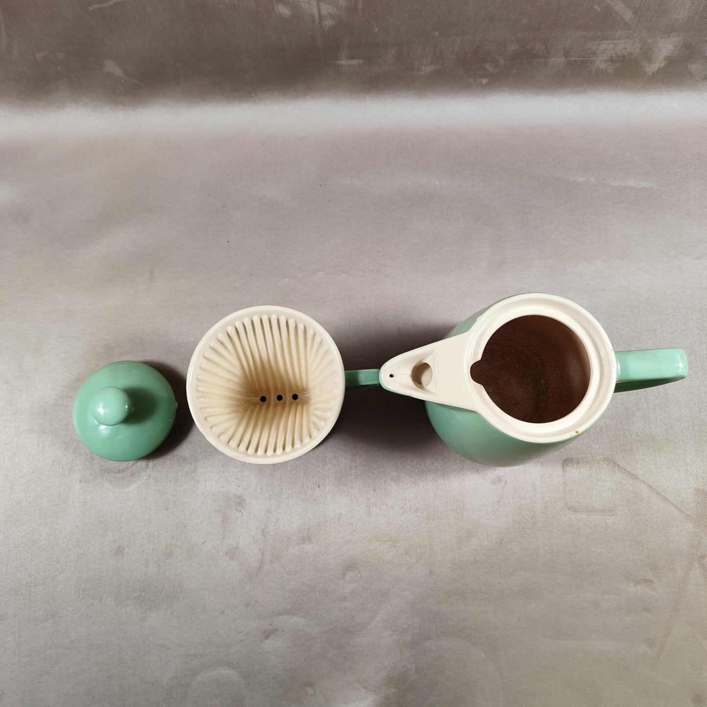 Cafetière Melitta en céramique verte modèle 102 Made in France Vintage 1990