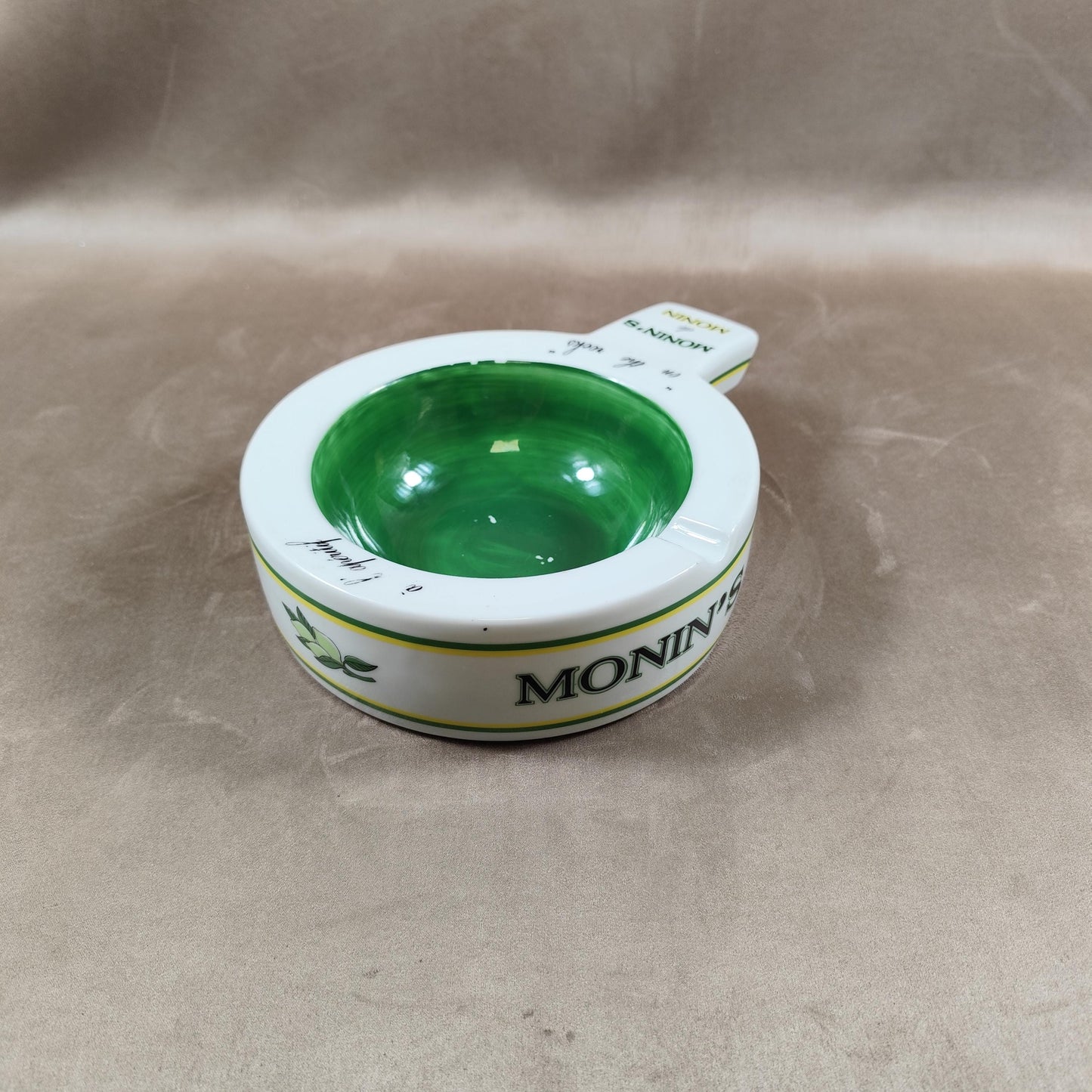 Cendrier XXL Publicitaire Monin en Porcelaine de France Made in France Vintage 1970