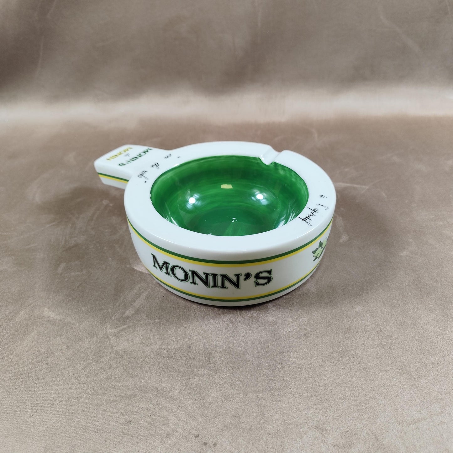 Cendrier XXL Publicitaire Monin en Porcelaine de France Made in France Vintage 1970