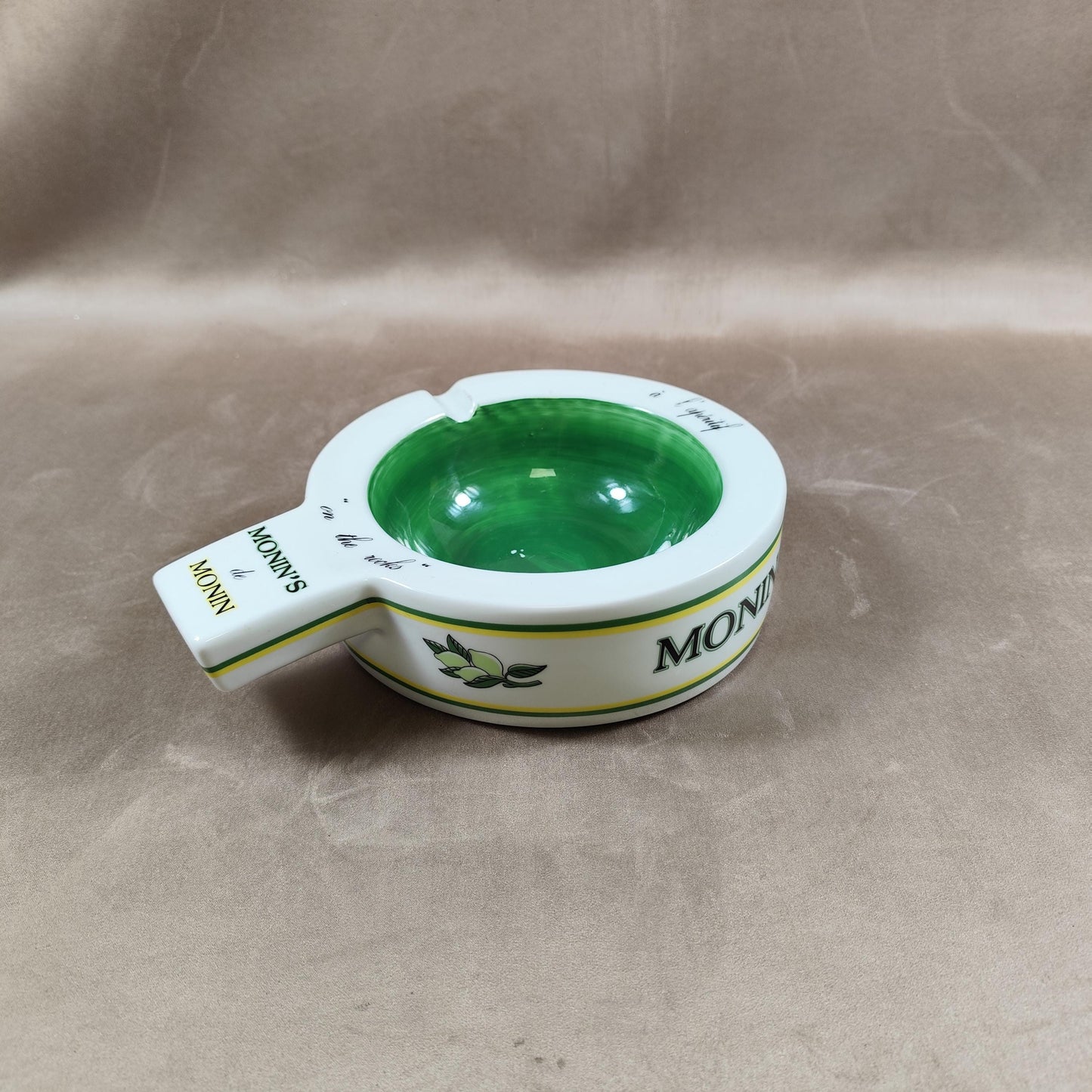 Cendrier XXL Publicitaire Monin en Porcelaine de France Made in France Vintage 1970