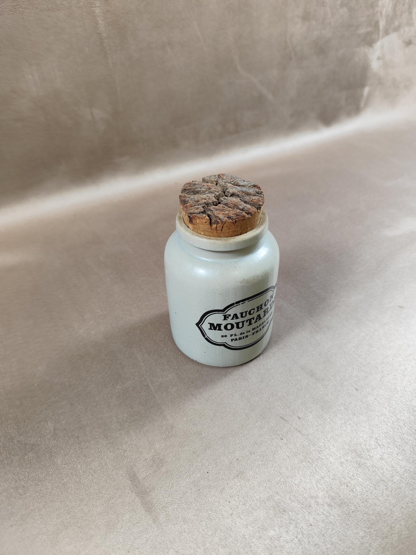 Moutardier Moutarde Fauchon en gres  Made in France Vintage 1970