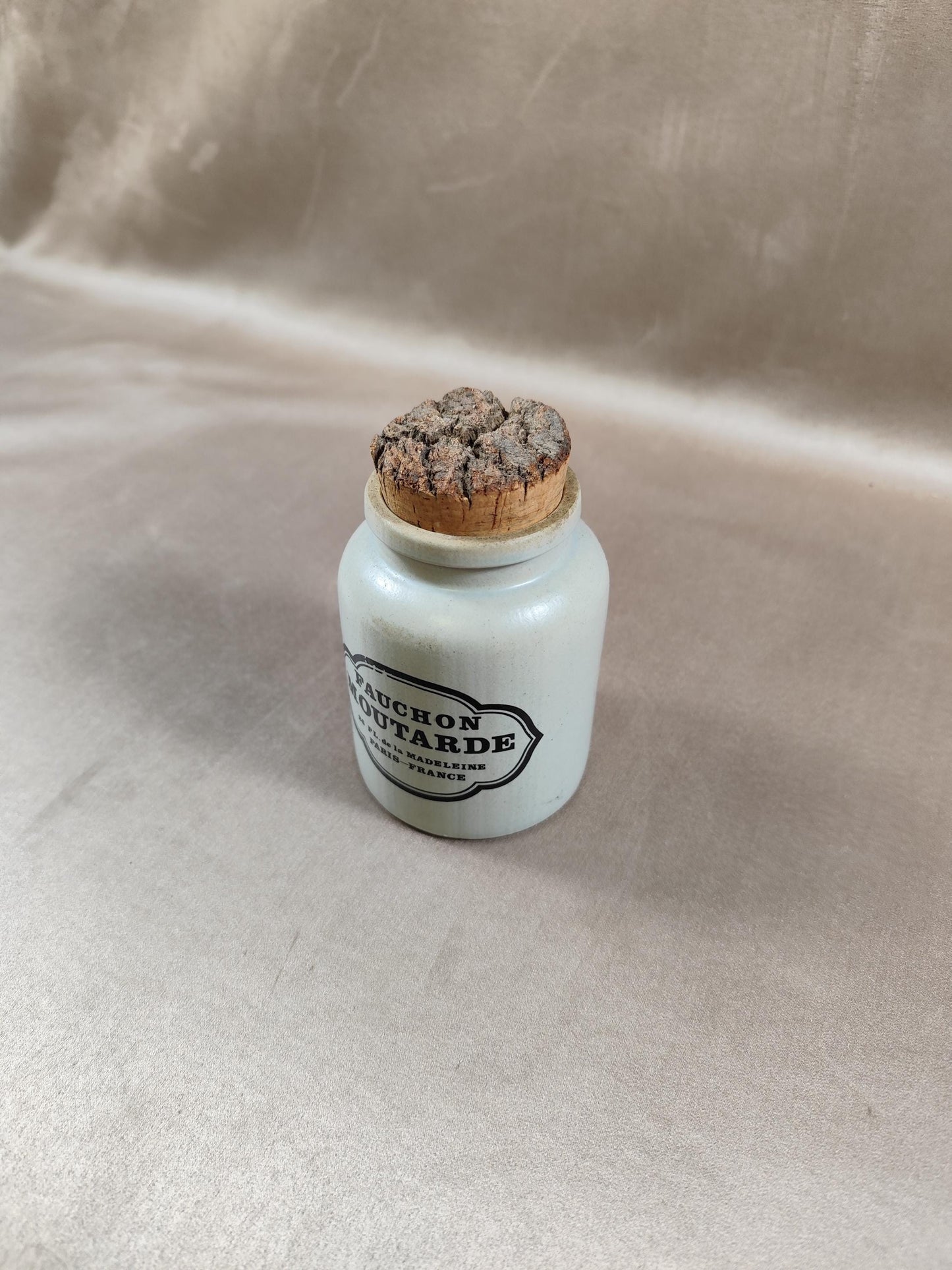 Moutardier Moutarde Fauchon en gres  Made in France Vintage 1970