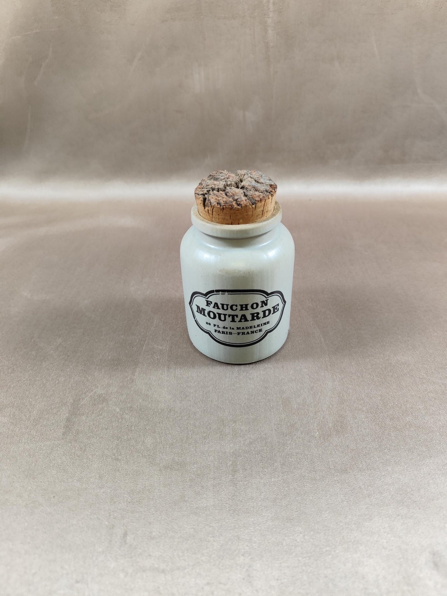 Moutardier Moutarde Fauchon en gres  Made in France Vintage 1970