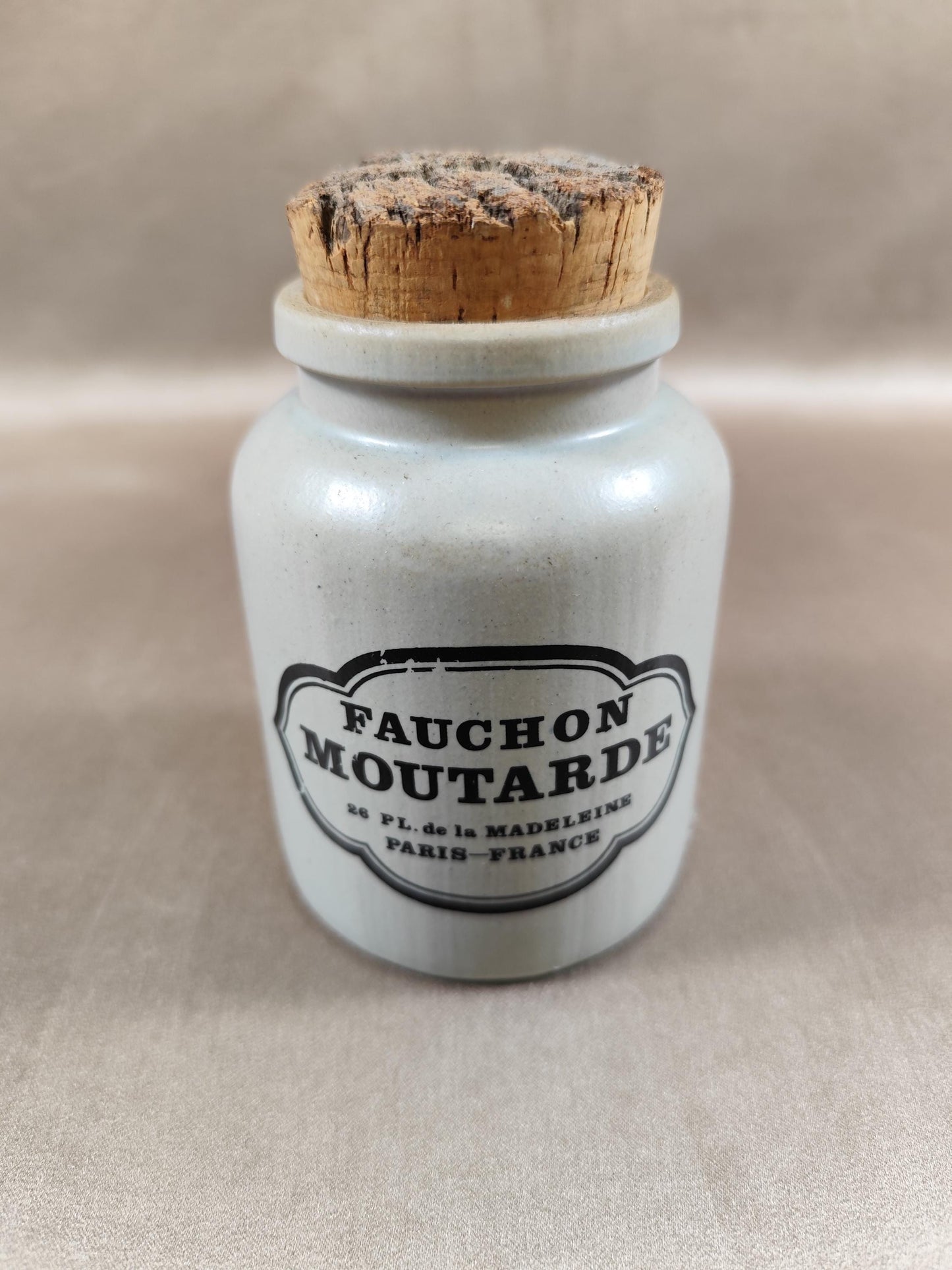 Moutardier Moutarde Fauchon en gres  Made in France Vintage 1970