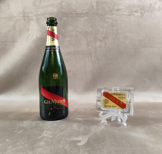 Cendrier Publicitaire Champagne MUMM Cordon rouge en verre Made in France Vintage 1970