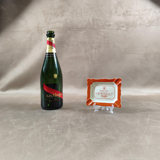 Cendrier Champagne MUMM Cordon Rouge en faience par Haviland Made in France Vintage 1970