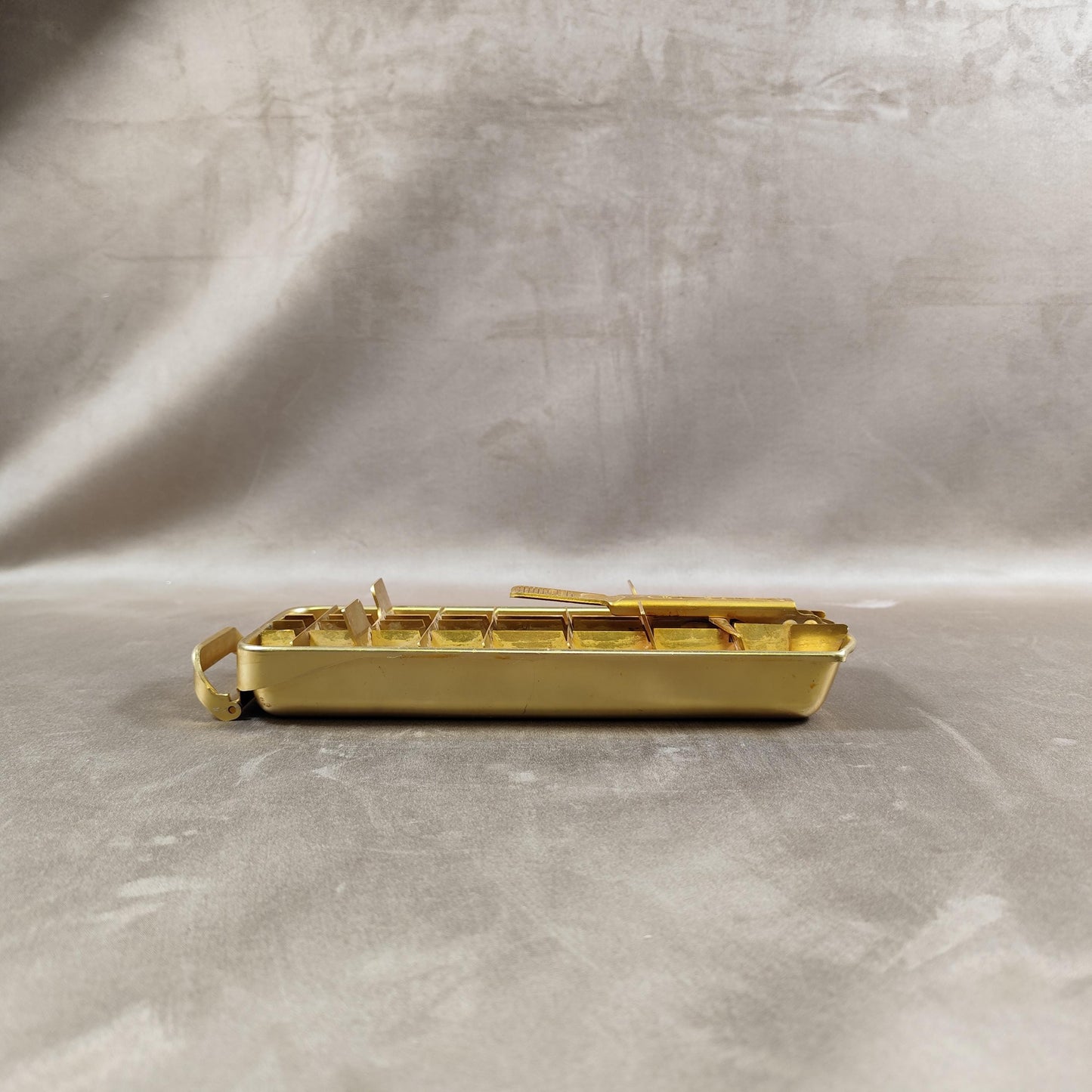 Bac à glaçons QUICKUBE en alu doré Made in France Vintage 1970